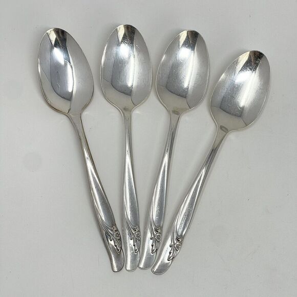 International Rogers EXQUISITE Silverplate 1957 Teaspoons 6 1/8” Set Of 4 - Picture 1 of 6